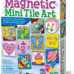 4M 4563 Magnetic Mini Tile Art - DIY Paint Arts & Crafts Magnet Kit For Kids - Fridge, Locker, Party Favors, Craft Project Gifts for Boys & Girls