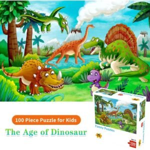 100 Piece Jigsaw Puzzles for Kids 3+ Puzzles for Toddler Dinosaur Puzzle Children Learning Preschool Educational Puzzles Toys for Boys and Girls