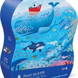 Crocodile Creek - Under The SEA - 36 Piece Jigsaw Floor Puzzle with Heavy-Duty Box for Storage, Large 20' x 27' Completed Size, Designed for Kids Ages 3 Years and up